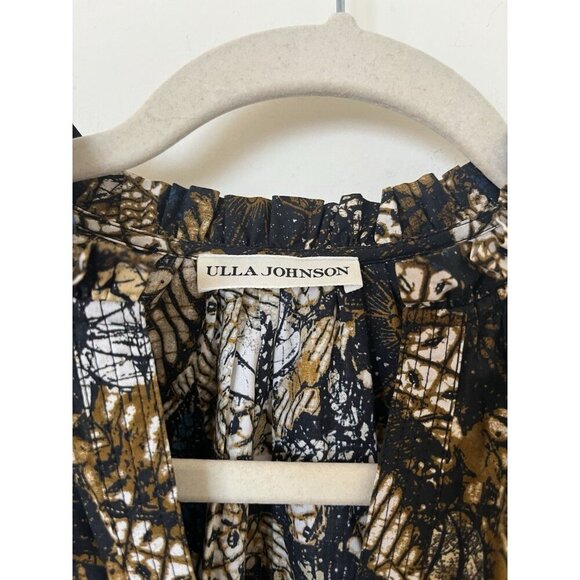 Ulla Johnson Elena Ruffled Printed Cotton Poplin Blouse Size 0 - Picture 4 of 7
